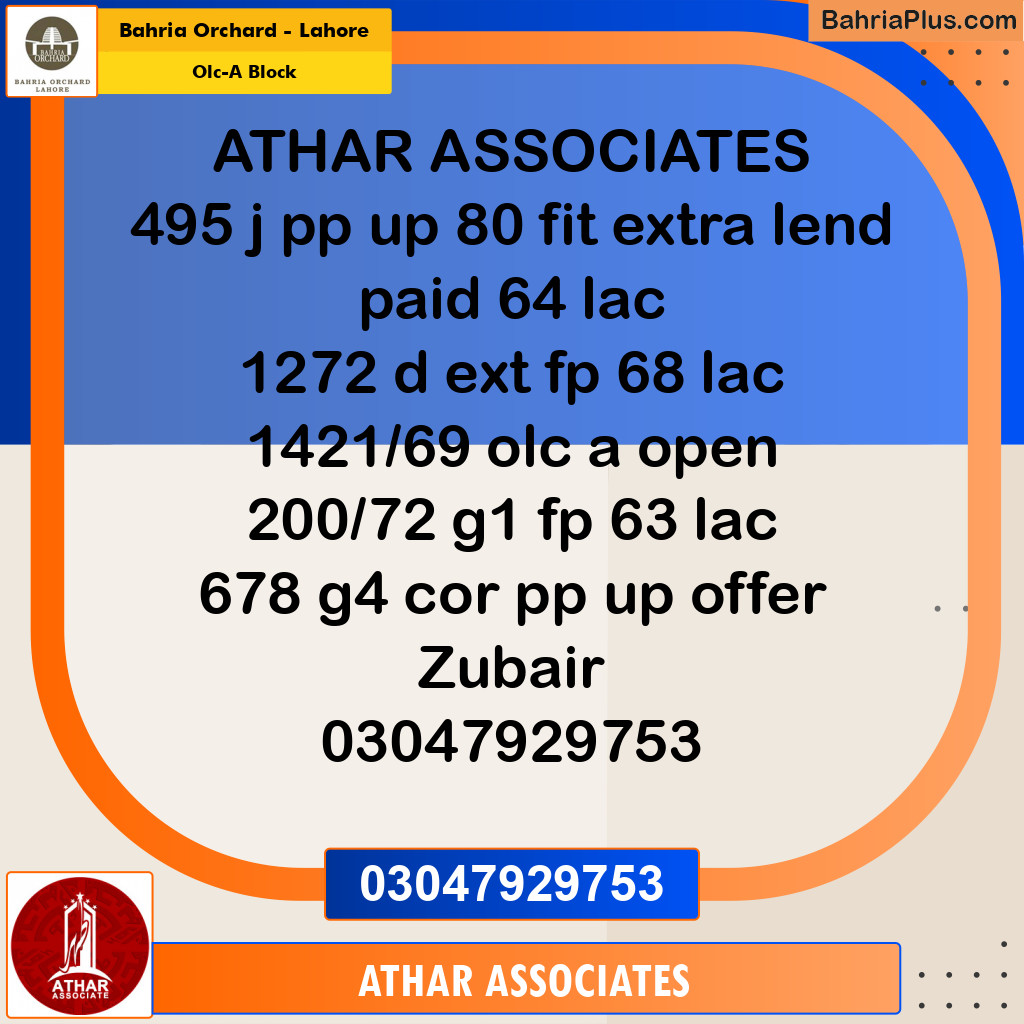 Residential Plot for Sale in OLC-A Block - Bahria Orchard, Lahore - (BP-187161)