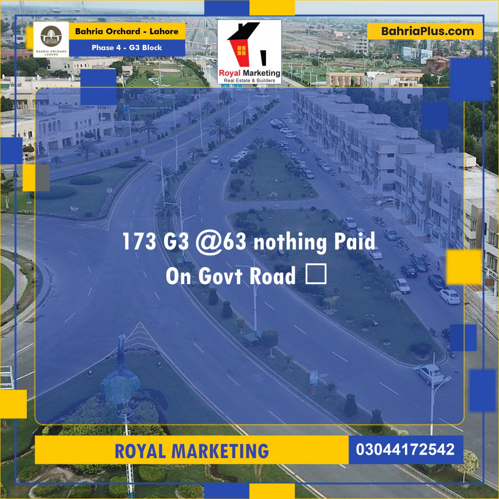 Residential Plot for Sale in Phase 4 - G3 Block -  Bahria Orchard, Lahore - (BP-187163)