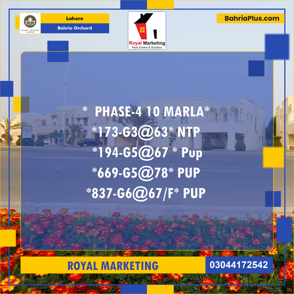 Residential Plot for Sale in Bahria Orchard, Lahore - (BP-187165)