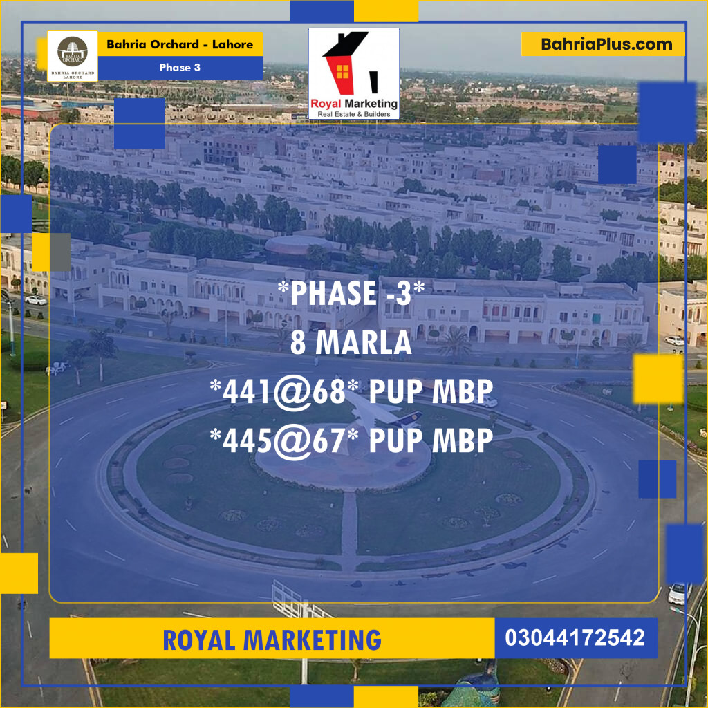 Residential Plot for Sale in Phase 3 -  Bahria Orchard, Lahore - (BP-187166)