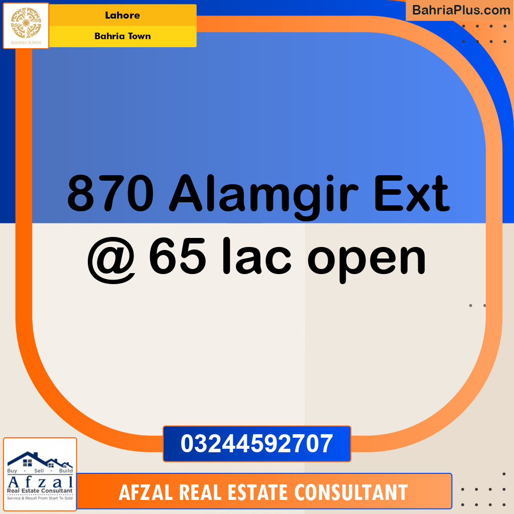 Residential Plot for Sale in Bahria Town, Lahore - (BP-187193)