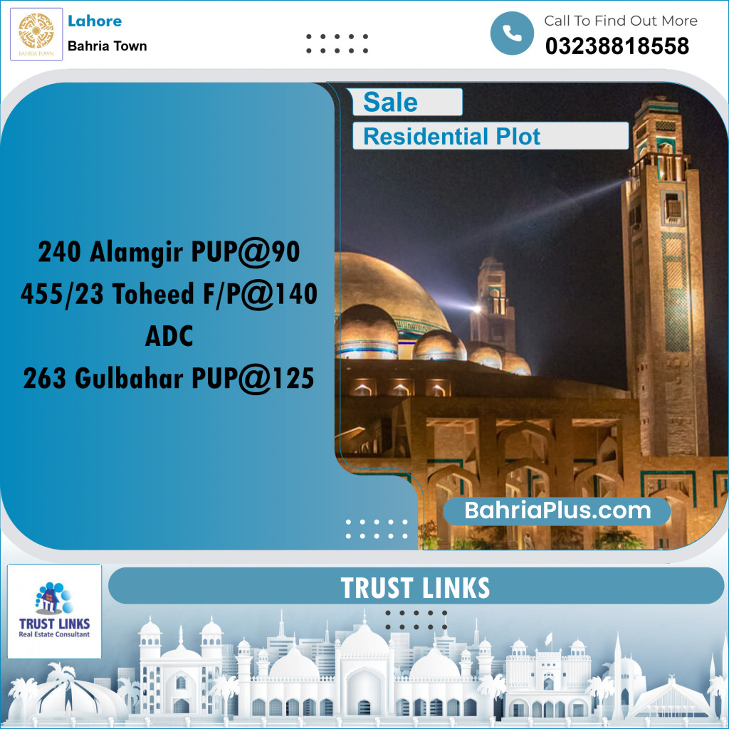 Residential Plot for Sale in Bahria Town, Lahore - (BP-187212)