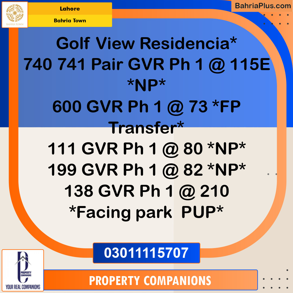 Residential Plot for Sale in Bahria Town, Lahore - (BP-187269)