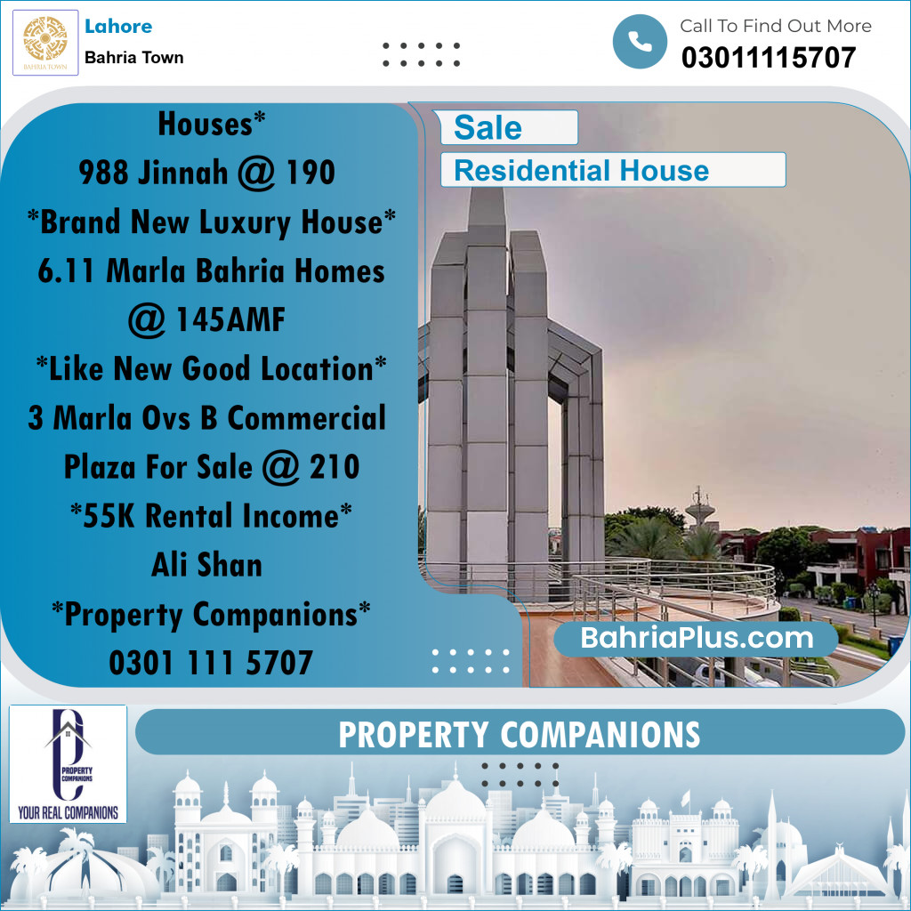 Residential House for Sale in Bahria Town, Lahore - (BP-187270)