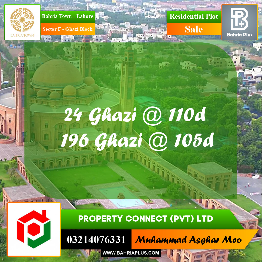Residential Plot for Sale in Sector F - Ghazi Block -  Bahria Town, Lahore - (BP-187299)