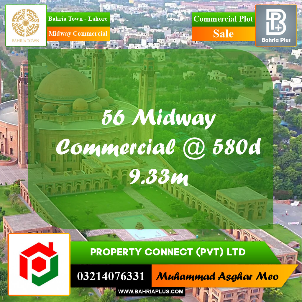Commercial Plot for Sale in Midway Commercial -  Bahria Town, Lahore - (BP-187305)