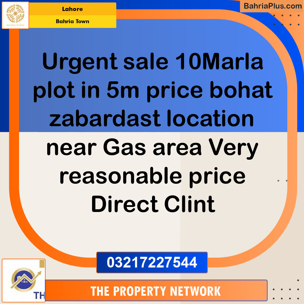 Residential Plot for Sale in Bahria Town, Lahore - (BP-187312)