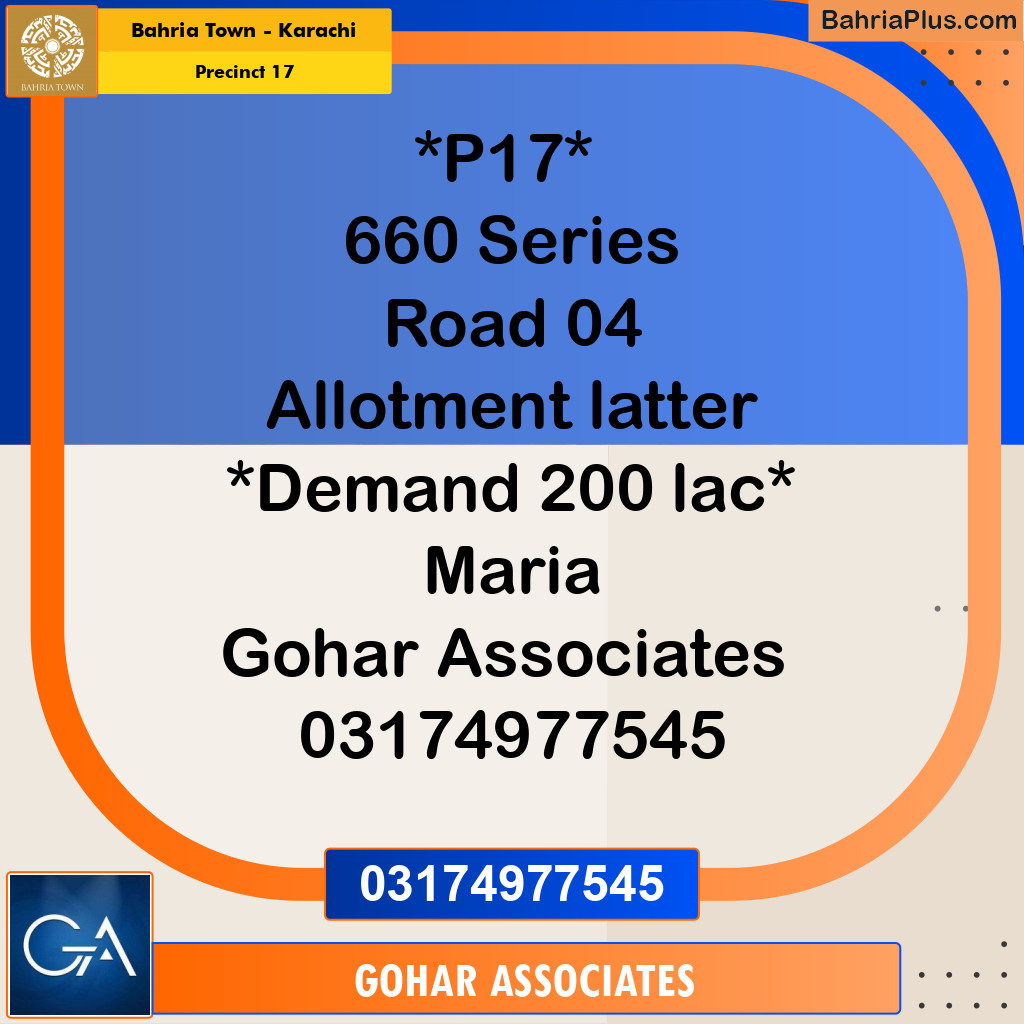 Residential Plot for Sale in Precinct 17 -  Bahria Town, Karachi - (BP-187335)