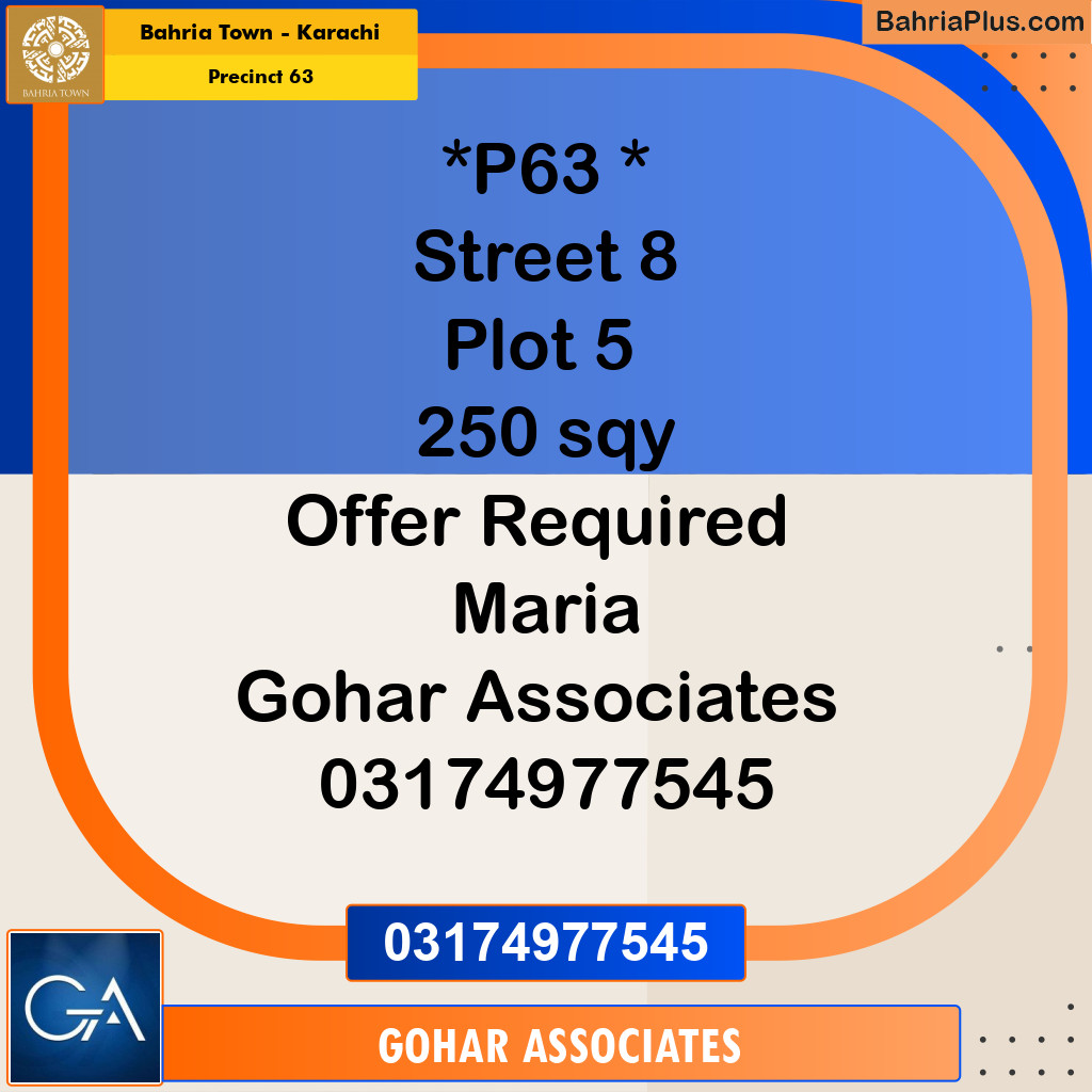 Residential Plot for Sale in Precinct 63 -  Bahria Town, Karachi - (BP-187420)