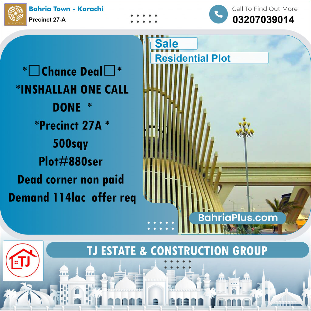 500 Sq. Yards Residential Plot for Sale in Precinct 27-A -  Bahria Town, Karachi - (BP-187430)