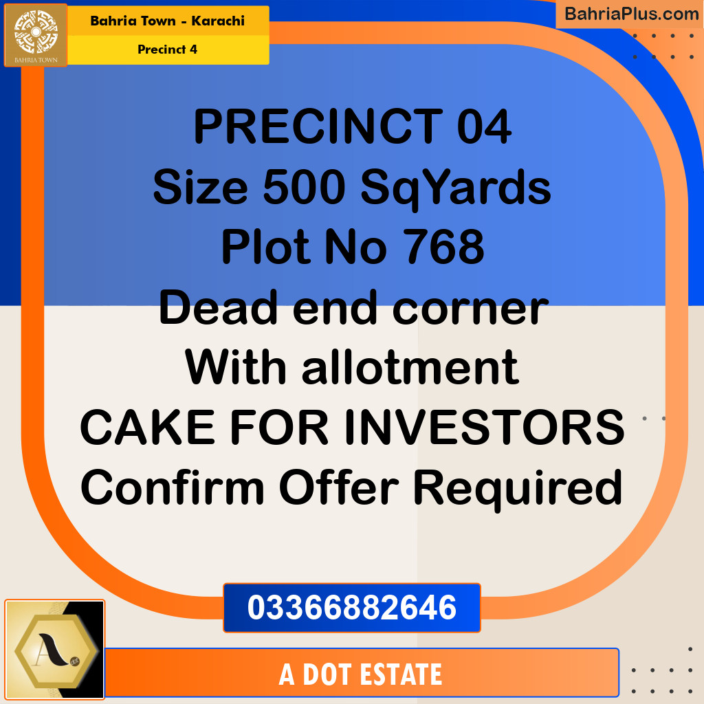 500 Sq. Yards Residential Plot for Sale in Precinct 4 -  Bahria Town, Karachi - (BP-187454)