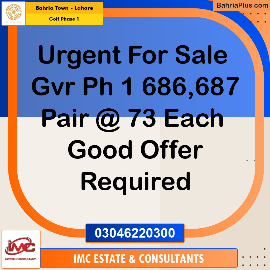 Residential Plot for Sale in Golf Phase 1 -  Bahria Town, Lahore - (BP-187462)