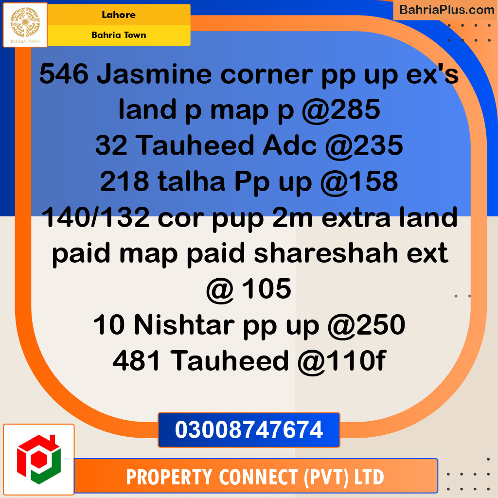 Residential Plot for Sale in Bahria Town, Lahore - (BP-187501)