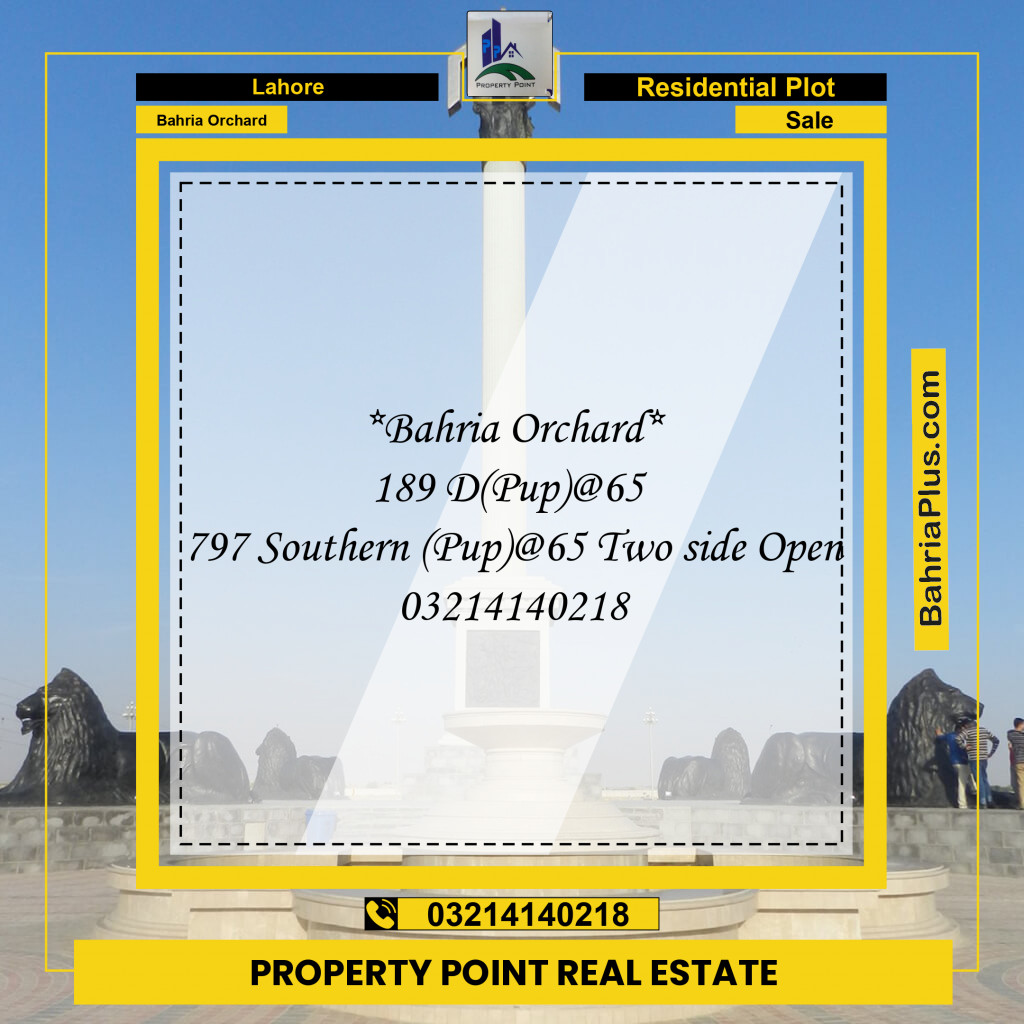 Residential Plot for Sale in Bahria Orchard, Lahore - (BP-187545)