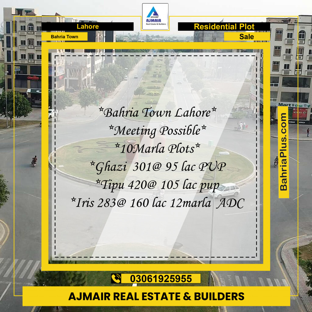 Residential Plot for Sale in Bahria Town, Lahore - (BP-187553)