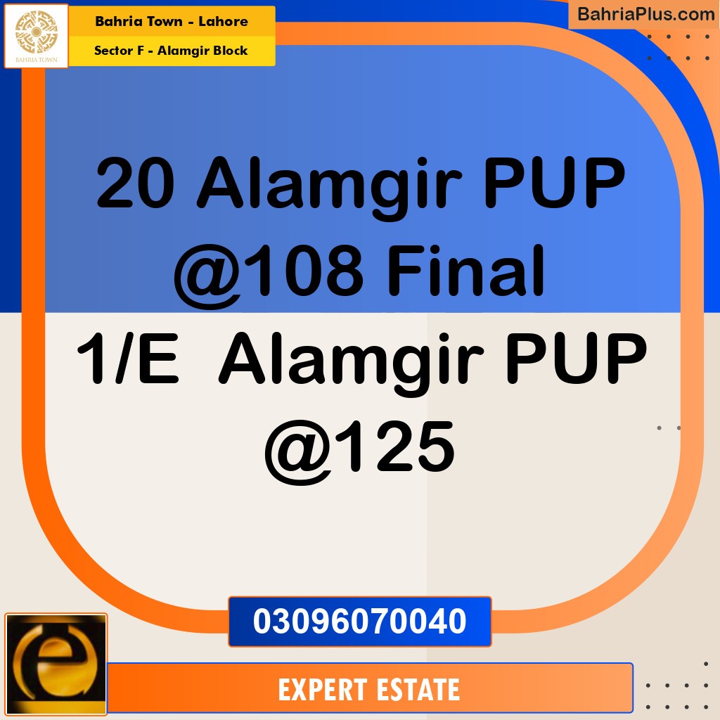 Residential Plot for Sale in Sector F - Alamgir Block -  Bahria Town, Lahore - (BP-187637)