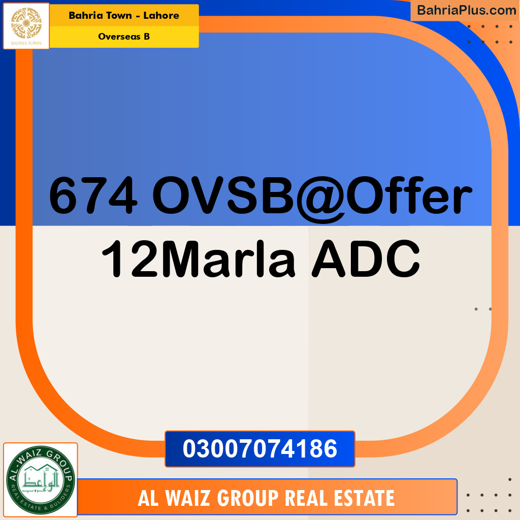 Residential Plot for Sale in Overseas B -  Bahria Town, Lahore - (BP-187676)