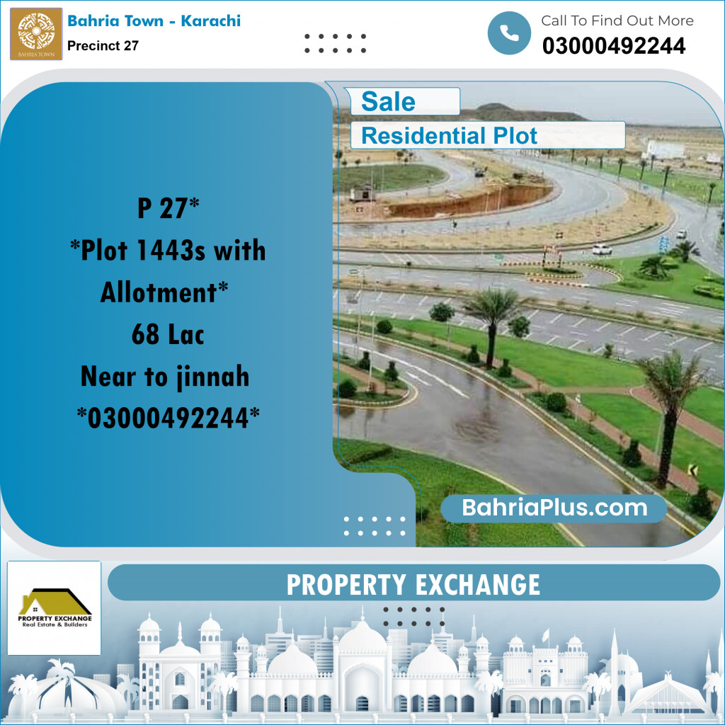Residential Plot for Sale in Precinct 27 -  Bahria Town, Karachi - (BP-187717)