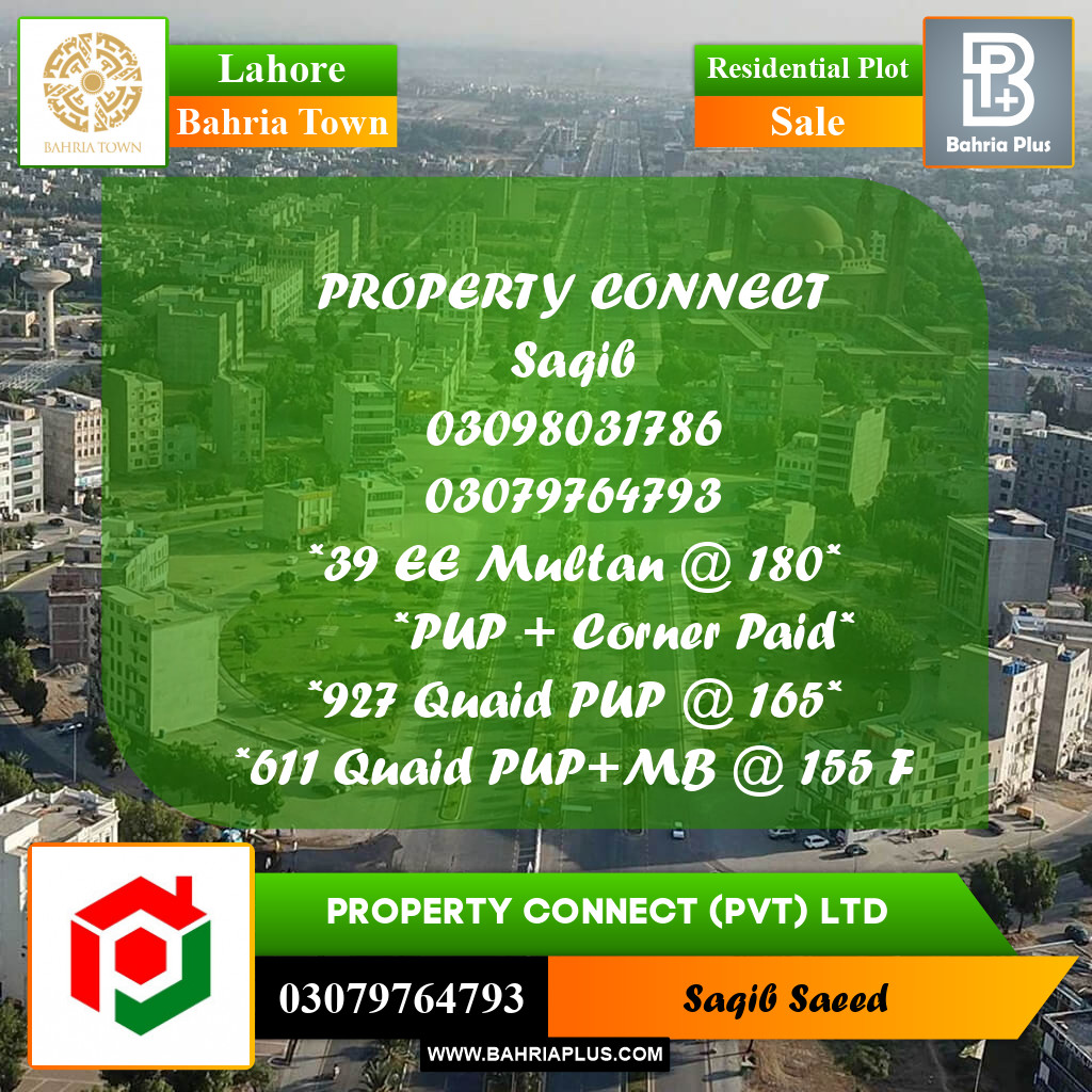 Residential Plot for Sale in Bahria Town, Lahore - (BP-187732)
