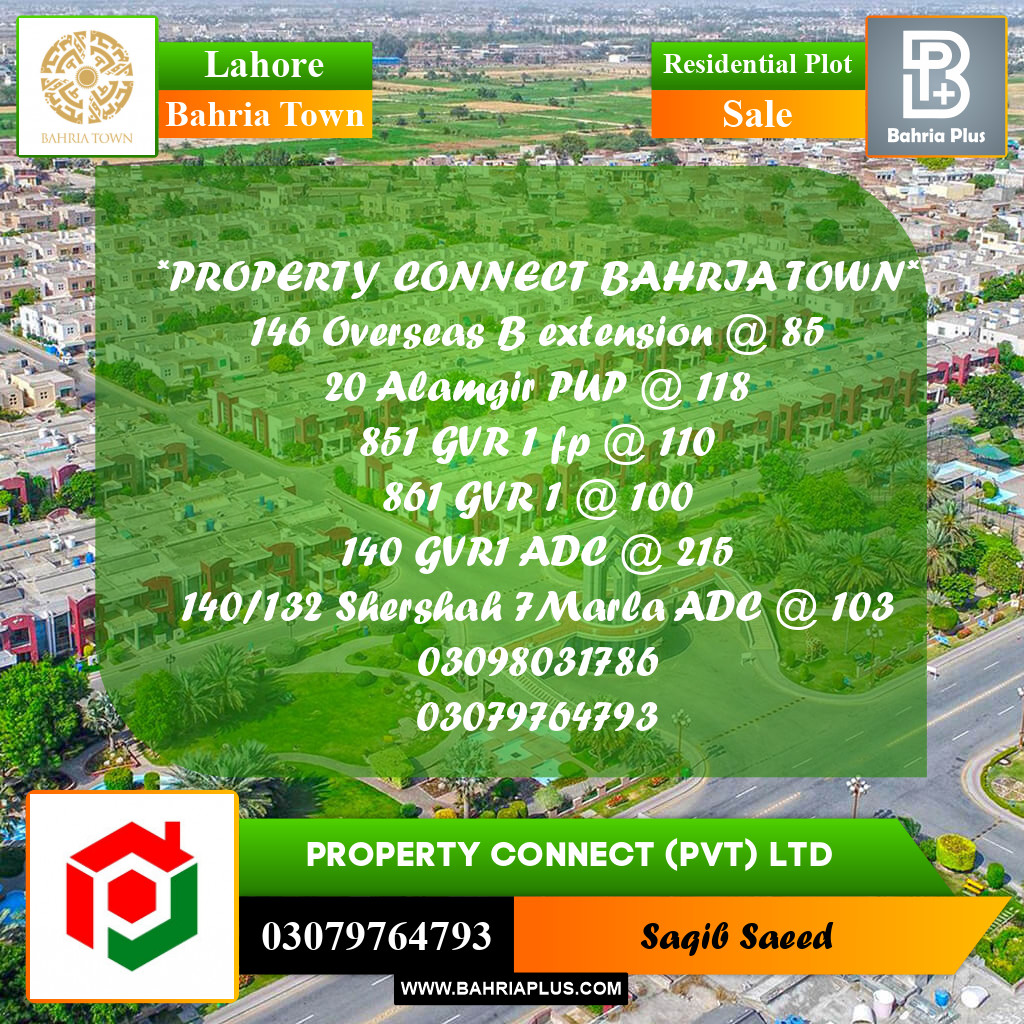Residential Plot for Sale in Bahria Town, Lahore - (BP-187737)