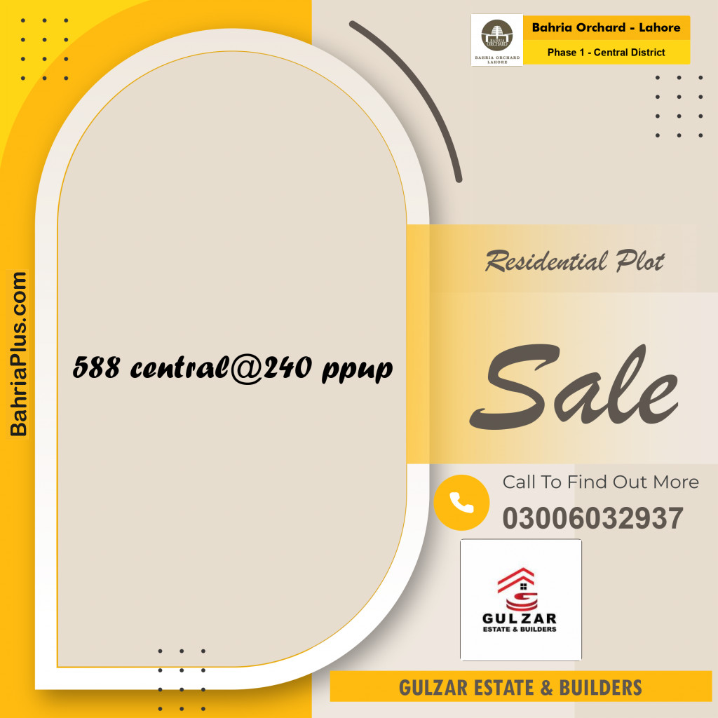 Residential Plot for Sale in Phase 1 - Central District -  Bahria Orchard, Lahore - (BP-187751)