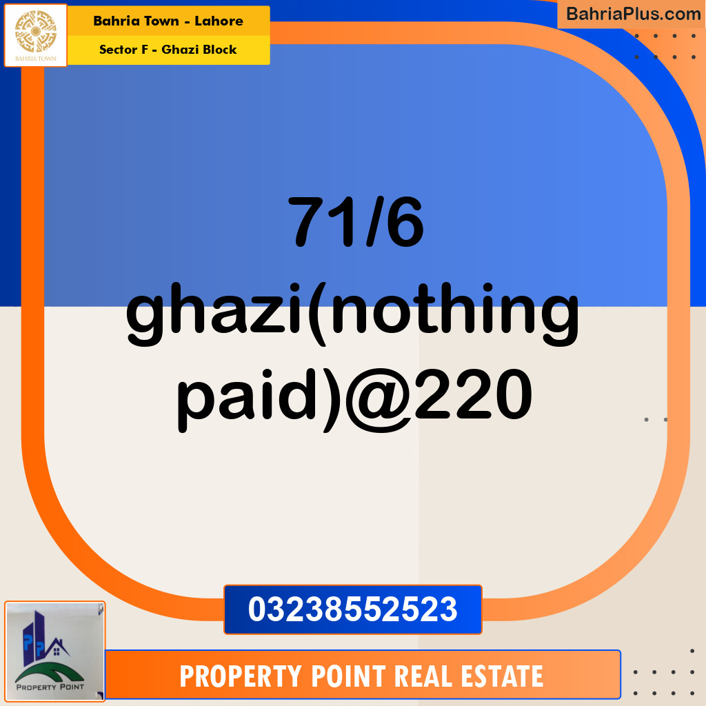 Residential Plot for Sale in Sector F - Ghazi Block -  Bahria Town, Lahore - (BP-187757)