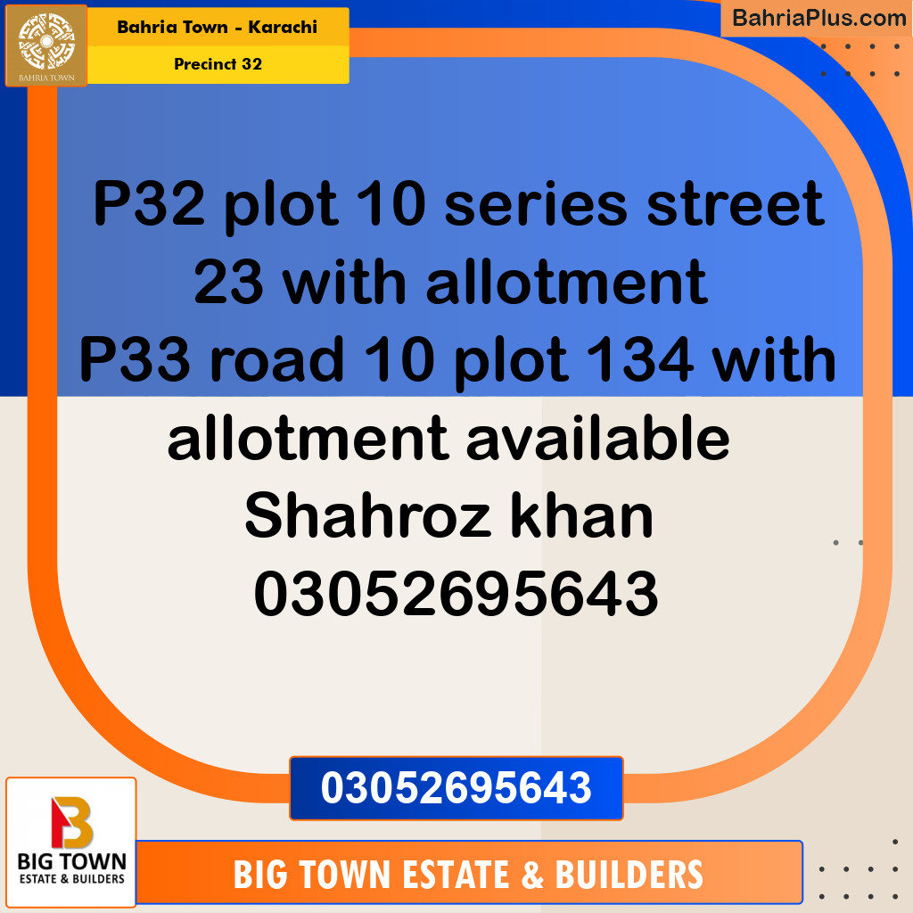 250 Sq. Yards Residential Plot for Sale in Precinct 32 -  Bahria Town, Karachi - (BP-187775)