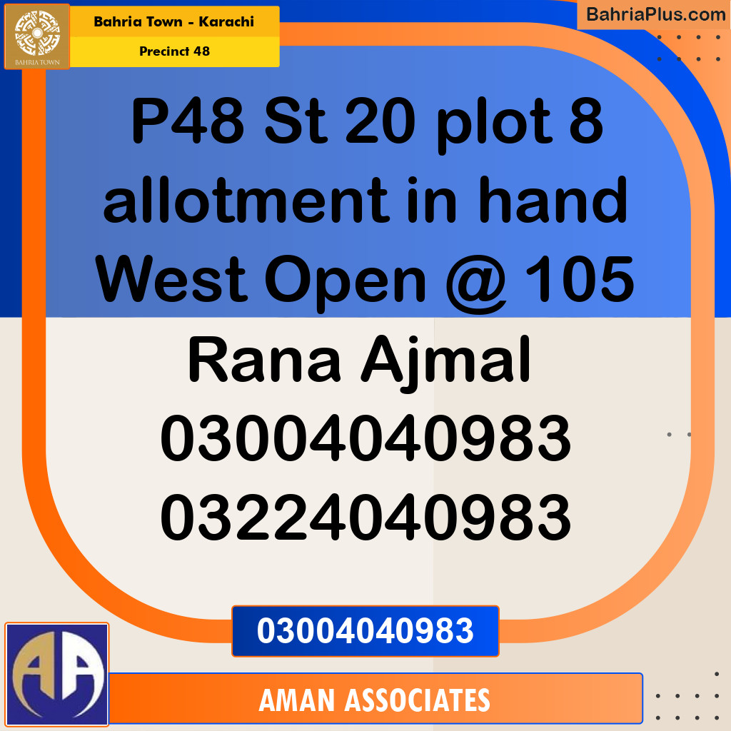 Residential Plot for Sale in Precinct 48 -  Bahria Town, Karachi - (BP-187777)
