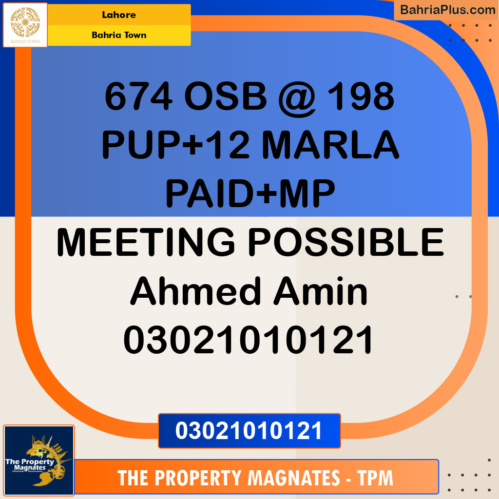 Residential Plot for Sale in Bahria Town, Lahore - (BP-187788)