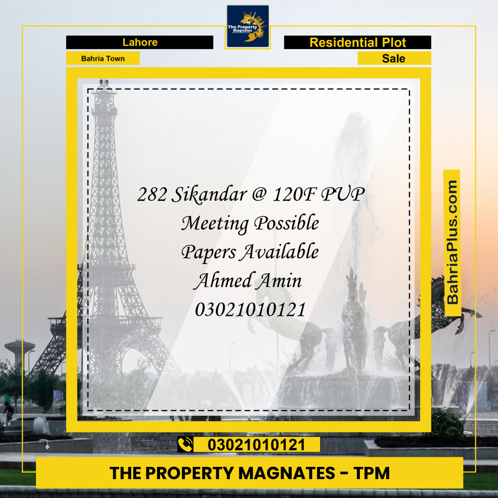 Residential Plot for Sale in Bahria Town, Lahore - (BP-187791)