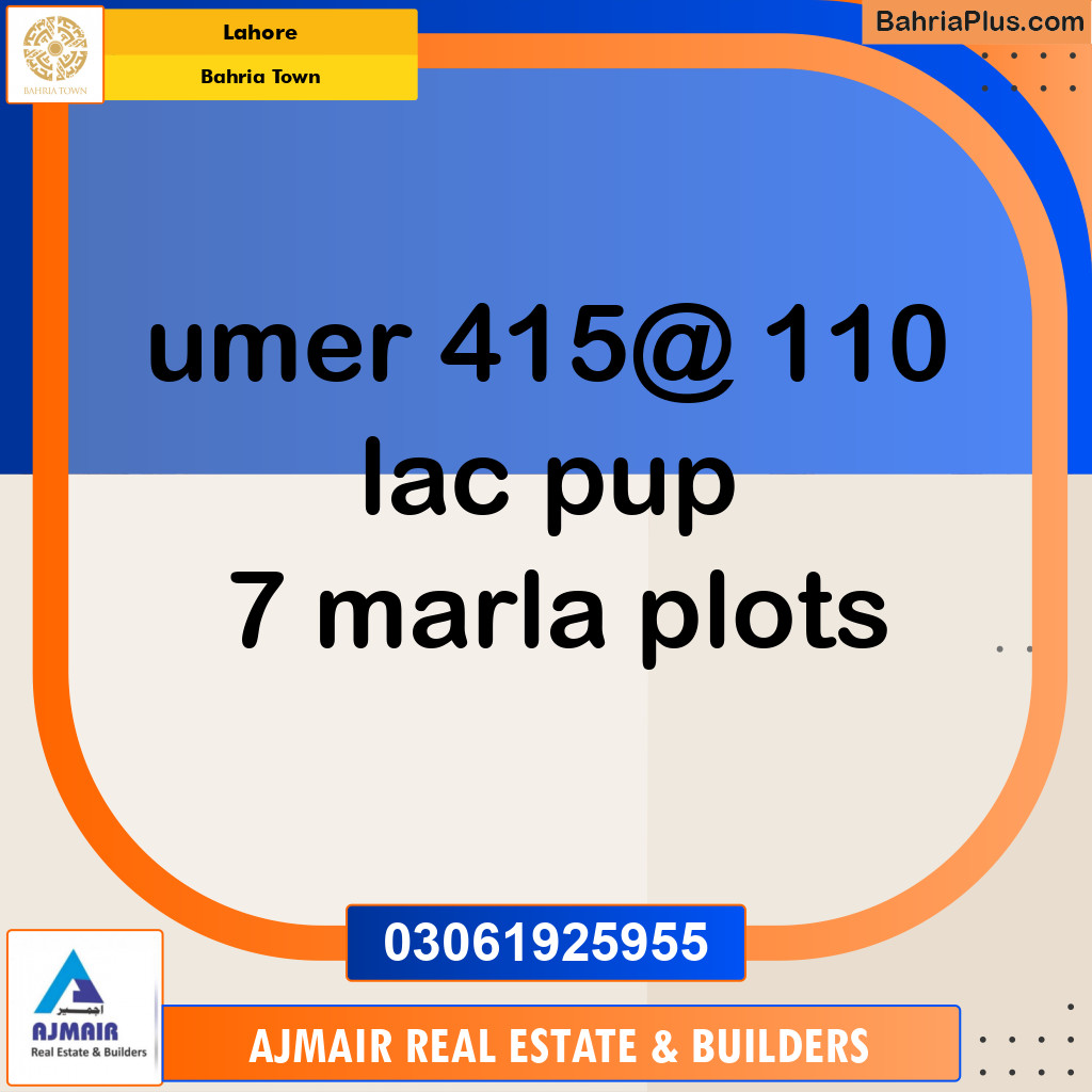 Residential Plot for Sale in Bahria Town, Lahore - (BP-187827)