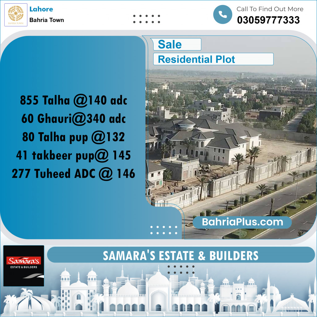 Residential Plot for Sale in Bahria Town, Lahore - (BP-187828)