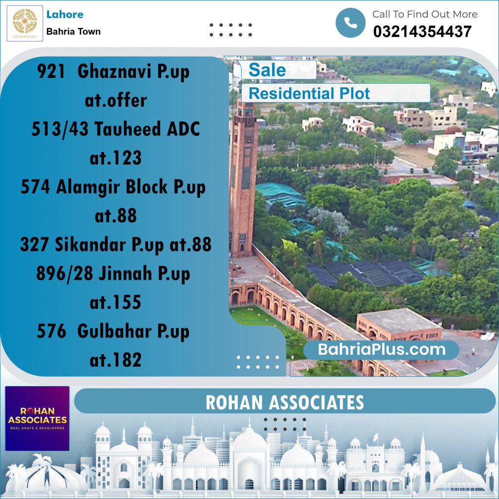Residential Plot for Sale in Bahria Town, Lahore - (BP-187839)