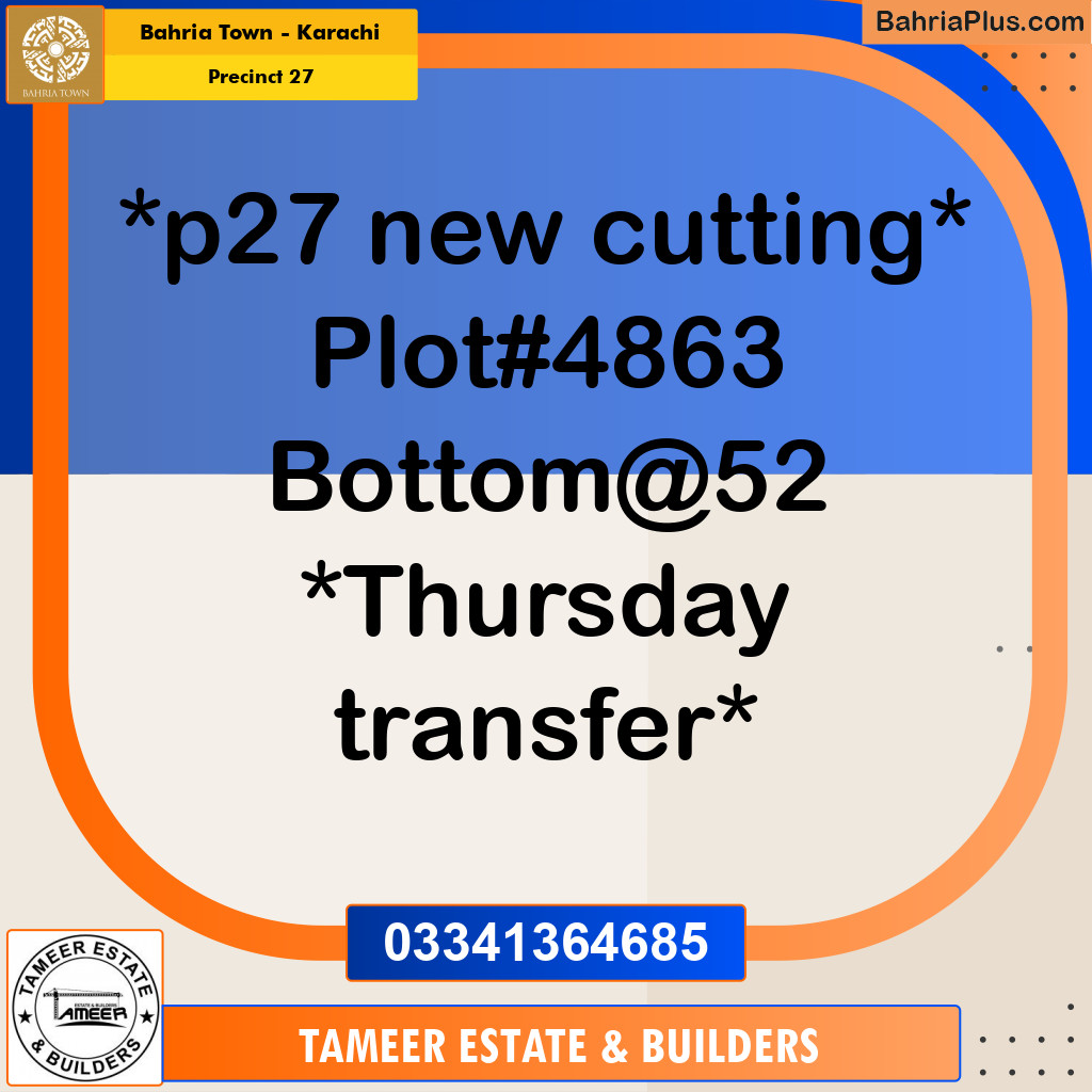 Residential Plot for Sale in Precinct 27 -  Bahria Town, Karachi - (BP-187911)