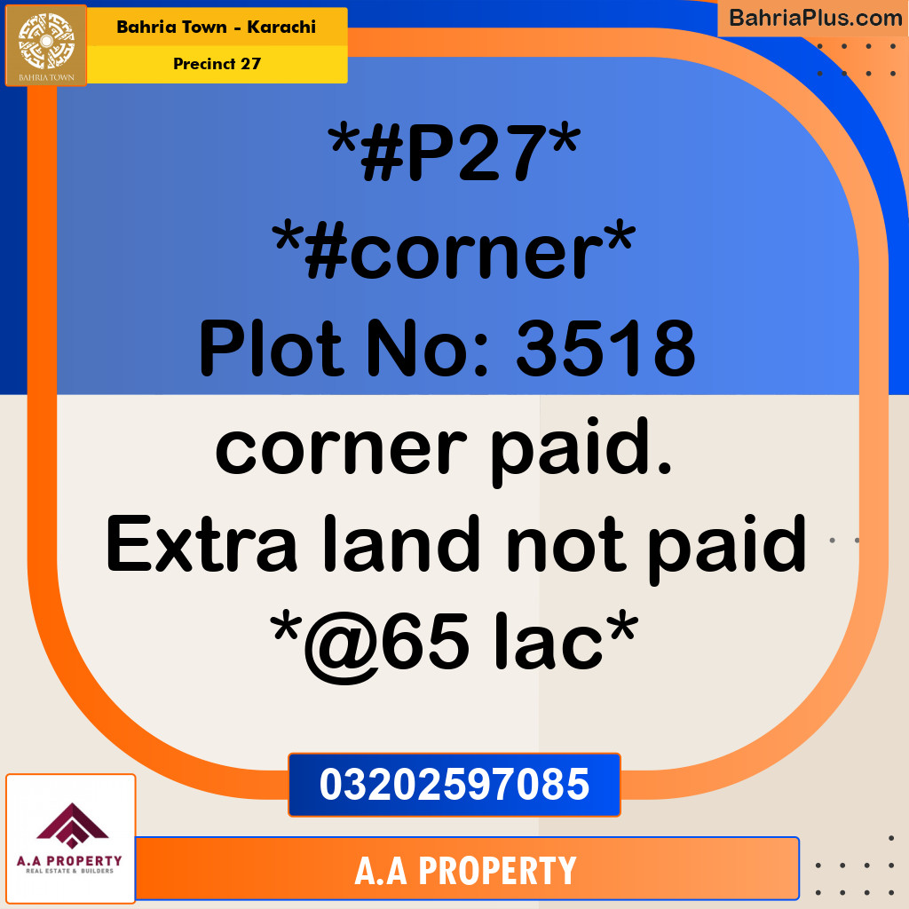 Residential Plot for Sale in Precinct 27 -  Bahria Town, Karachi - (BP-187923)