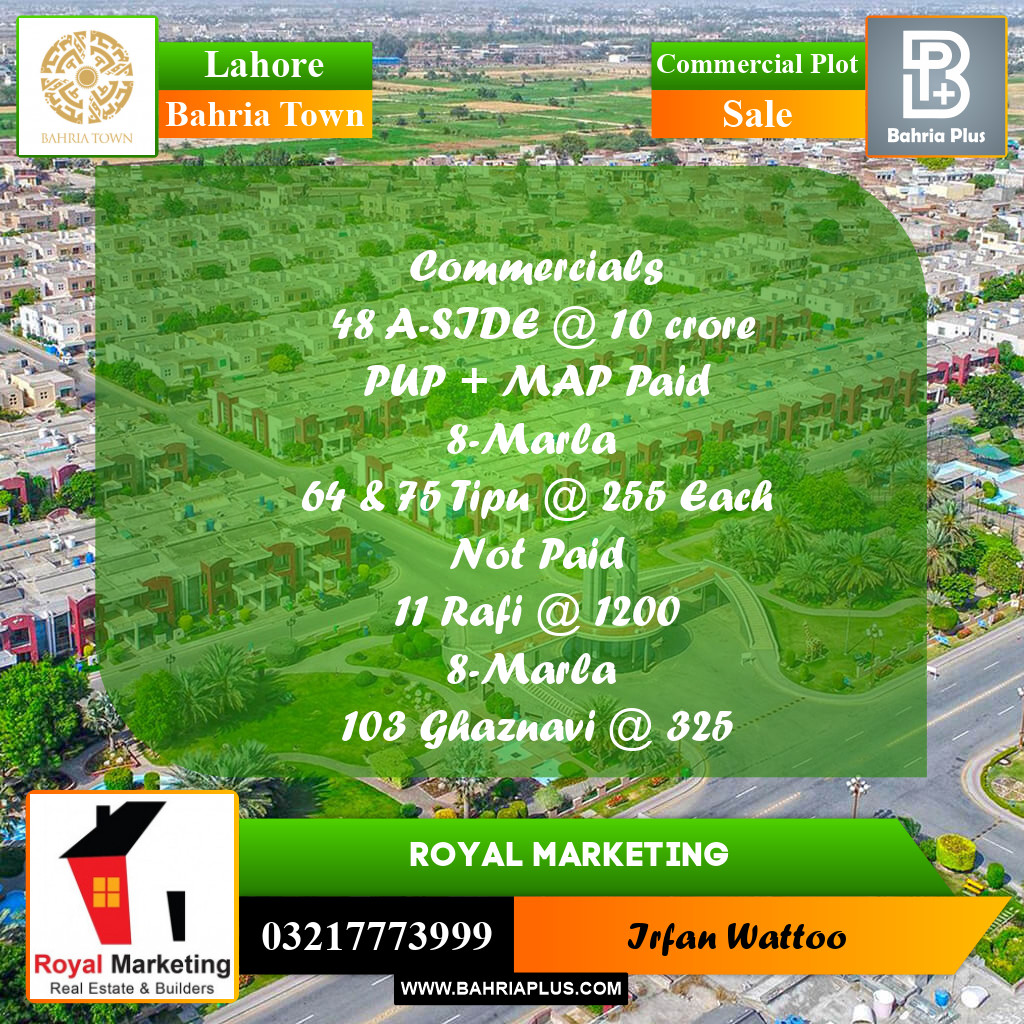 Commercial Plot for Sale in Bahria Town, Lahore - (BP-187948)
