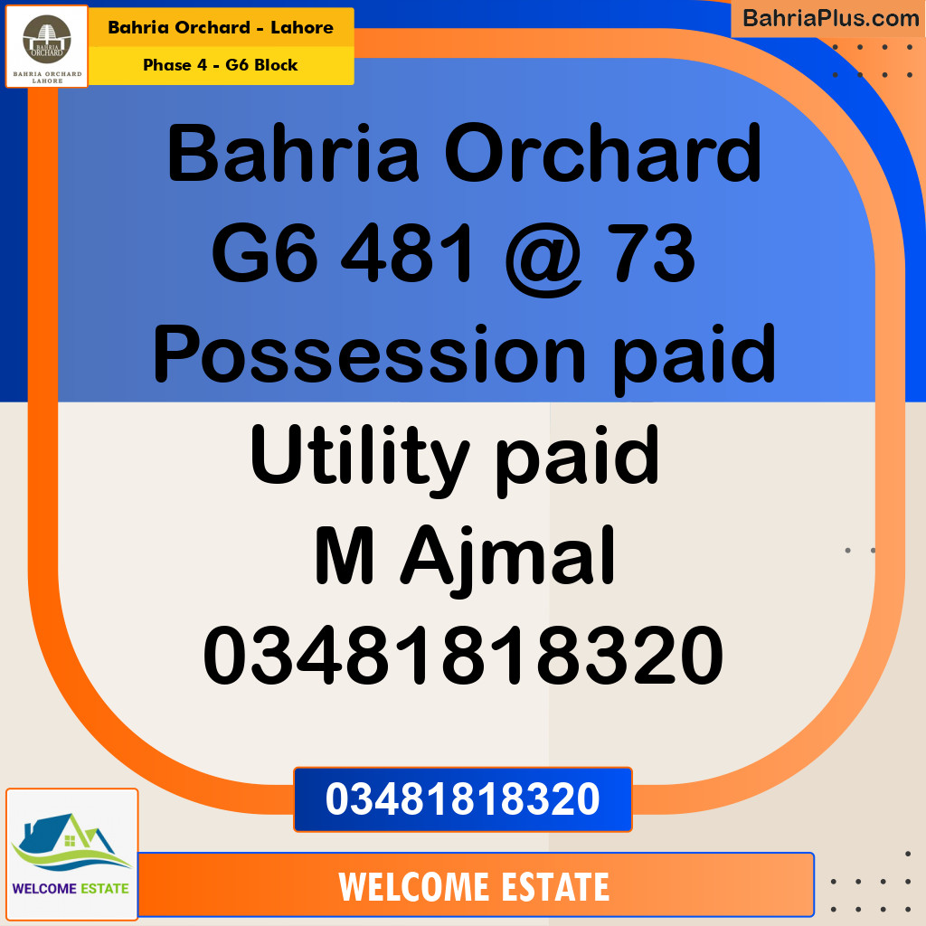 Residential Plot for Sale in Phase 4 - G6 Block -  Bahria Orchard, Lahore - (BP-187961)