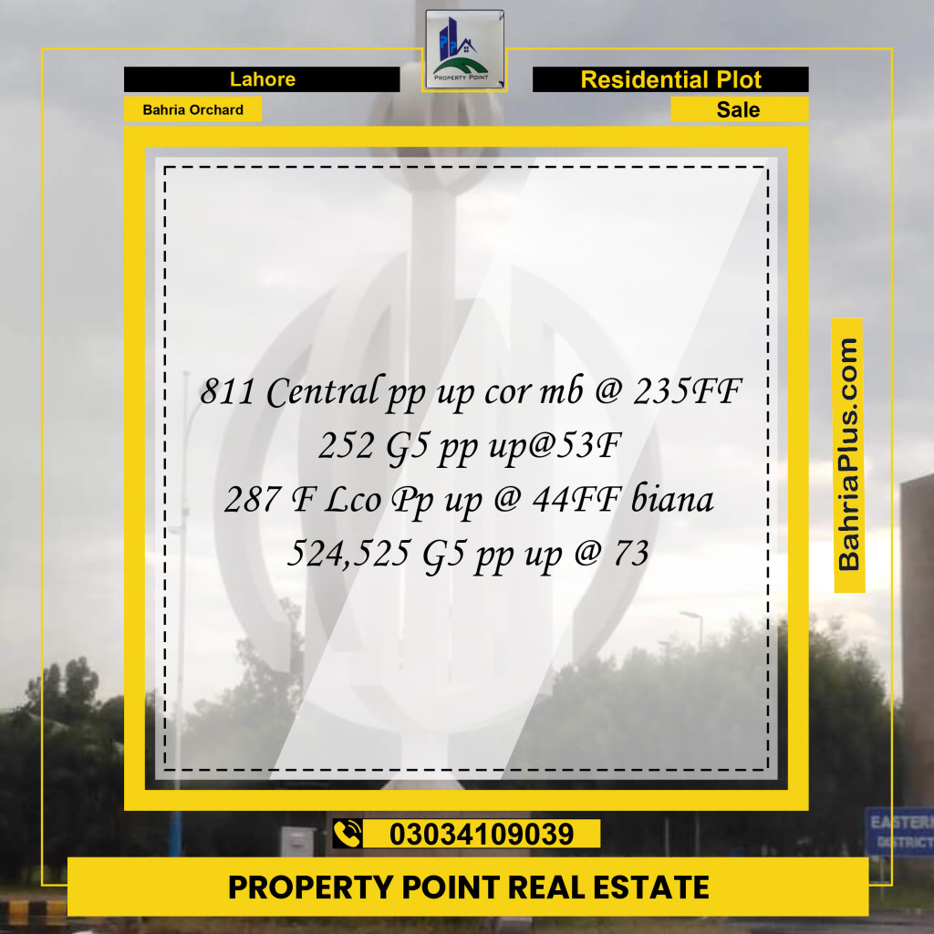 Residential Plot for Sale in Bahria Orchard, Lahore - (BP-187993)