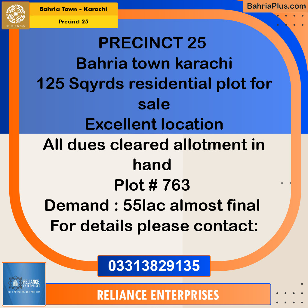 125 Sq. Yards Residential Plot for Sale in Precinct 25 -  Bahria Town, Karachi - (BP-187994)