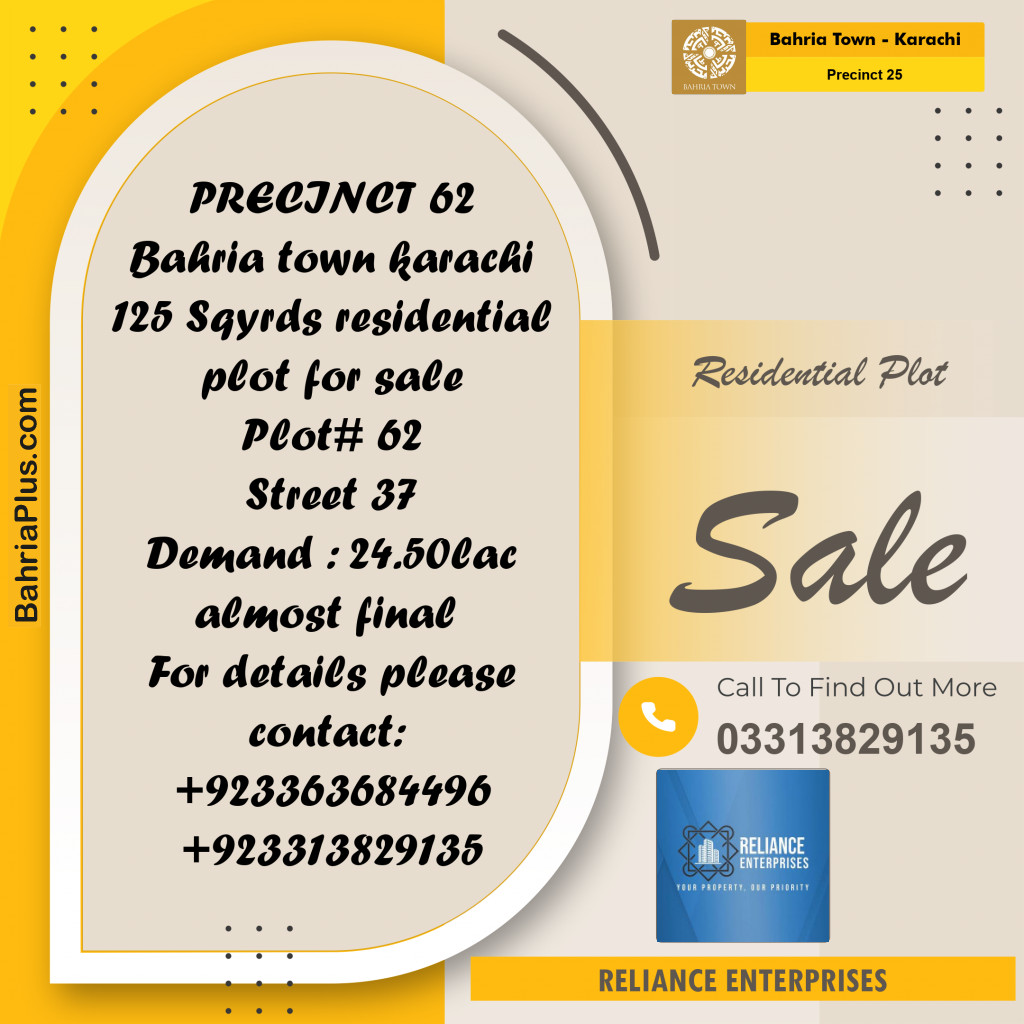 125 Sq. Yards Residential Plot for Sale in Precinct 25 -  Bahria Town, Karachi - (BP-187997)