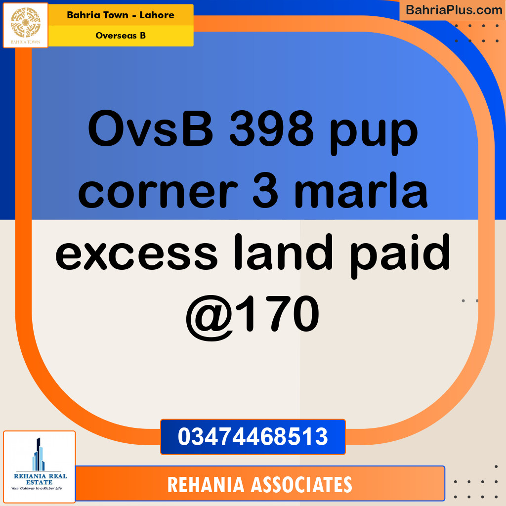 Residential Plot for Sale in Overseas B -  Bahria Town, Lahore - (BP-188006)