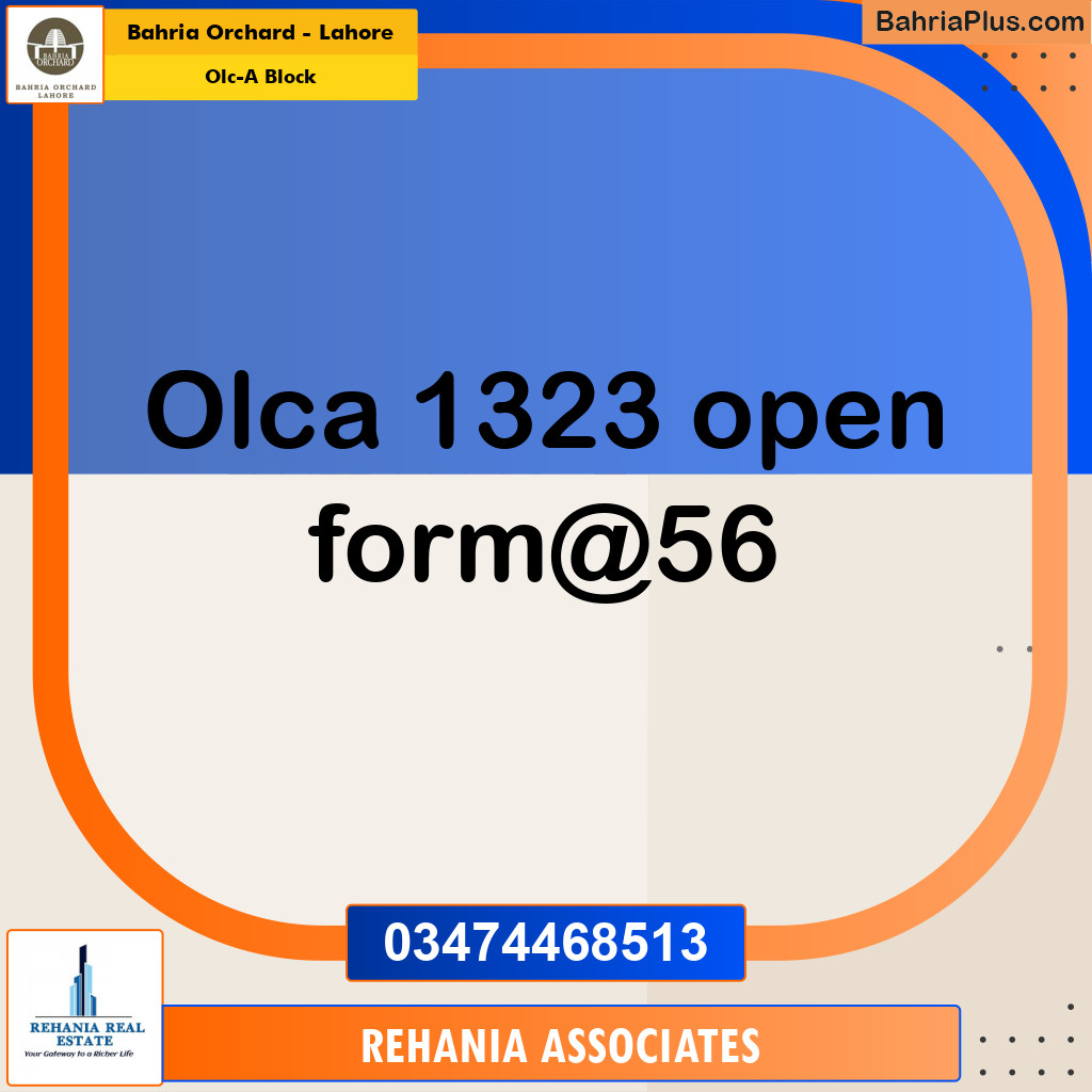 Residential Plot for Sale in OLC-A Block -  Bahria Orchard, Lahore - (BP-188010)