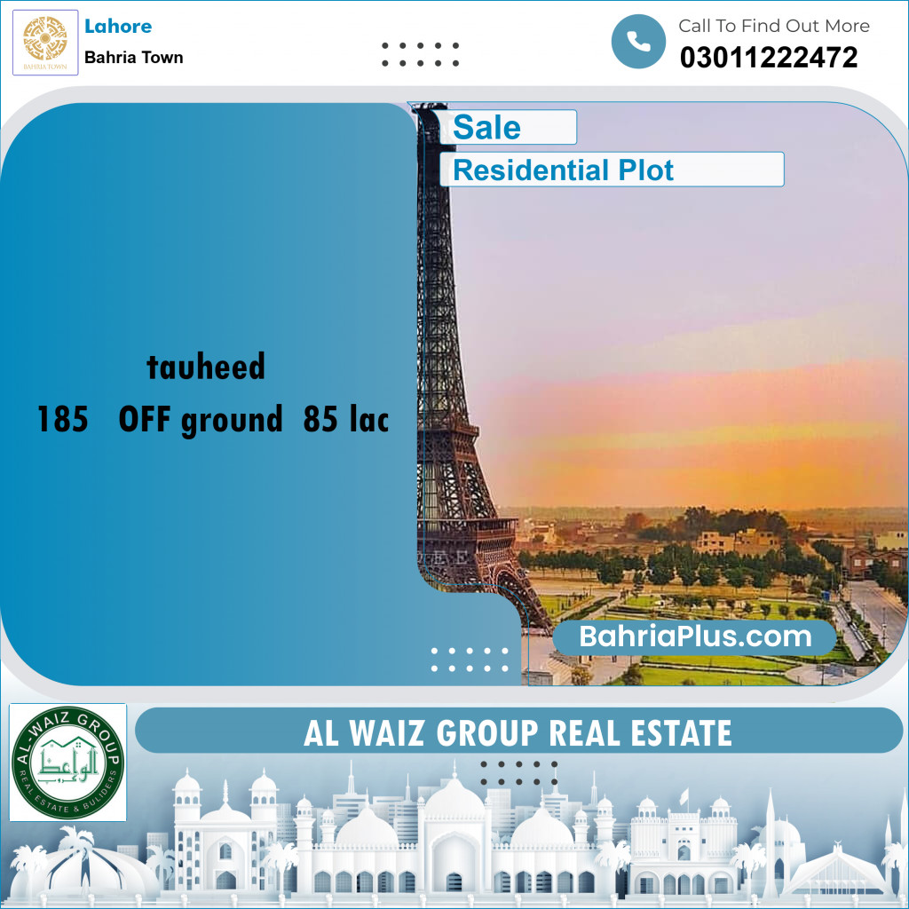 Residential Plot for Sale in Bahria Town, Lahore - (BP-188014)