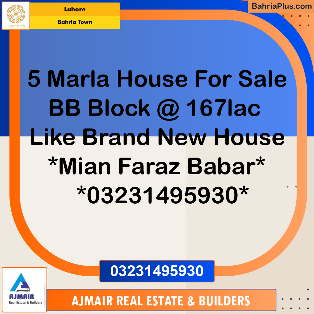 Residential House for Sale in Bahria Town, Lahore - (BP-188025)