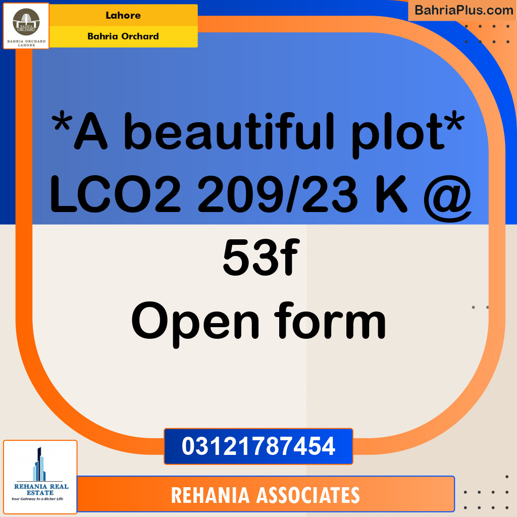 Residential Plot for Sale in Bahria Orchard, Lahore - (BP-188055)