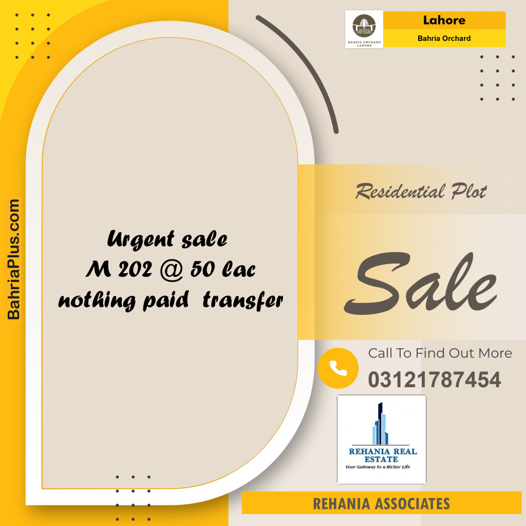 Residential Plot for Sale in Bahria Orchard, Lahore - (BP-188056)