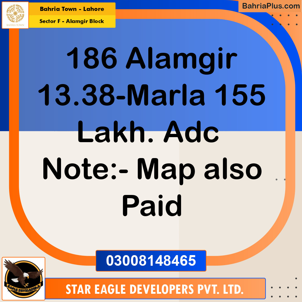 Residential Plot for Sale in Sector F - Alamgir Block -  Bahria Town, Lahore - (BP-188078)