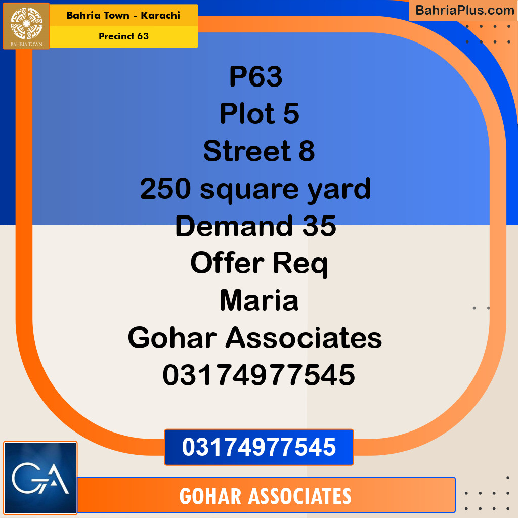 Residential Plot for Sale in Precinct 63 -  Bahria Town, Karachi - (BP-188120)