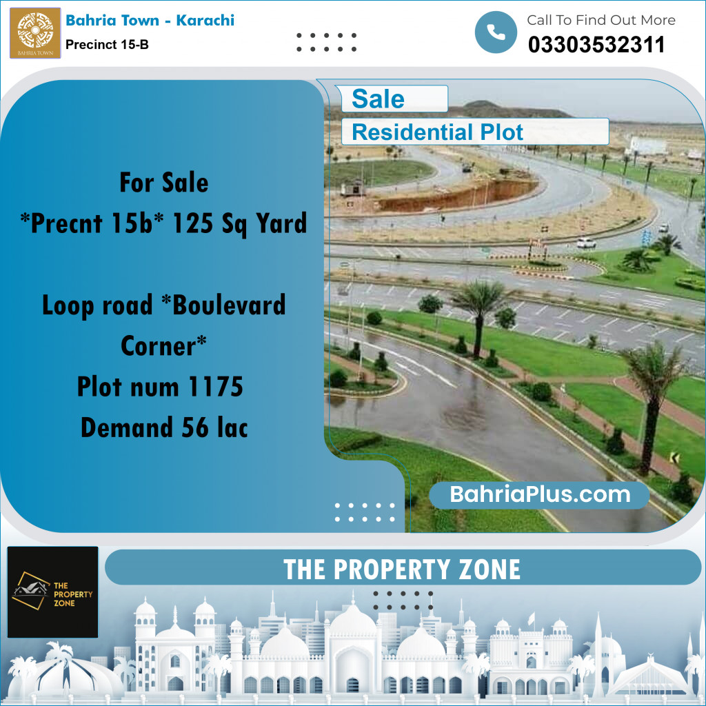125 Sq. Yards Residential Plot for Sale in Precinct 15-B -  Bahria Town, Karachi - (BP-188133)