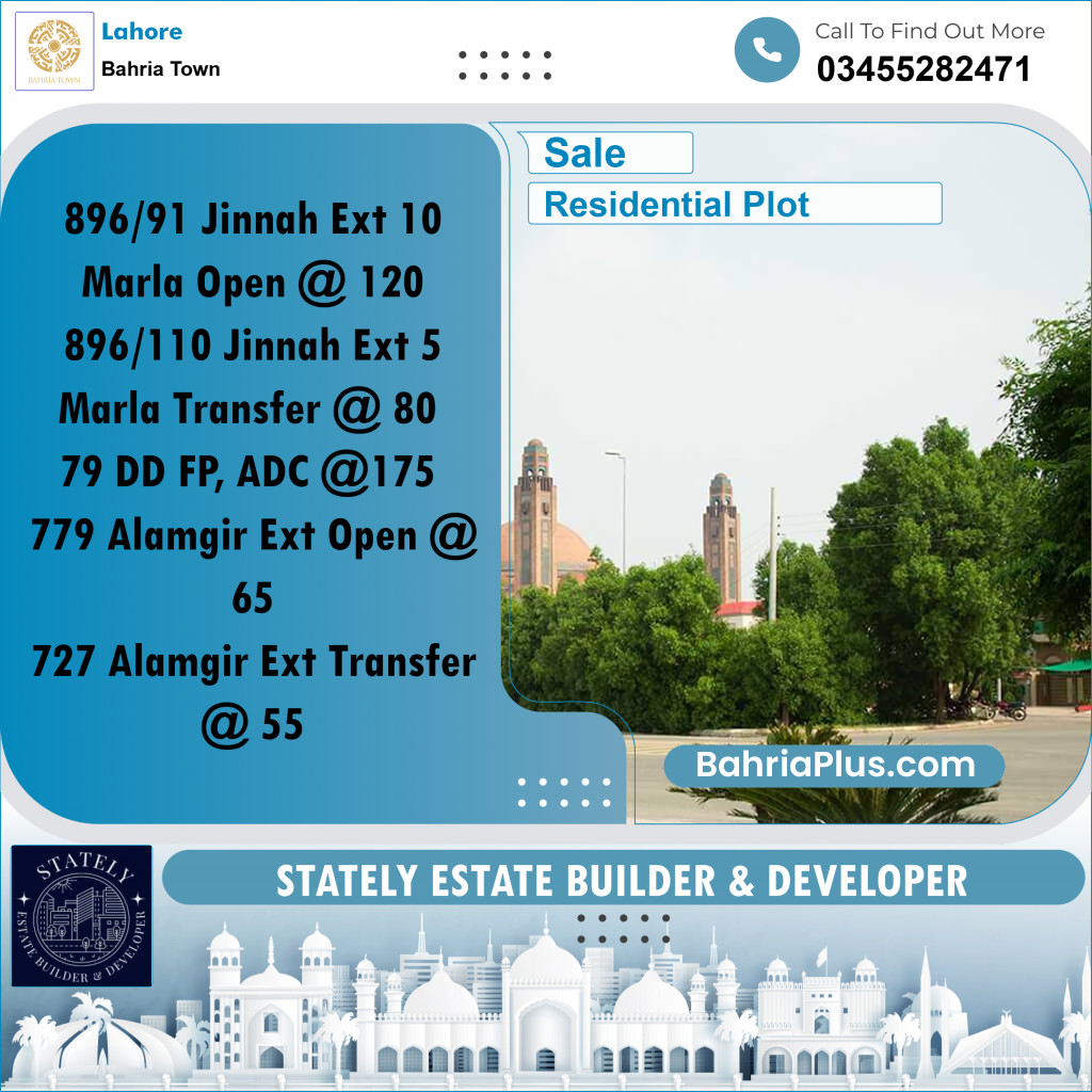 Residential Plot for Sale in Bahria Town, Lahore - (BP-188170)